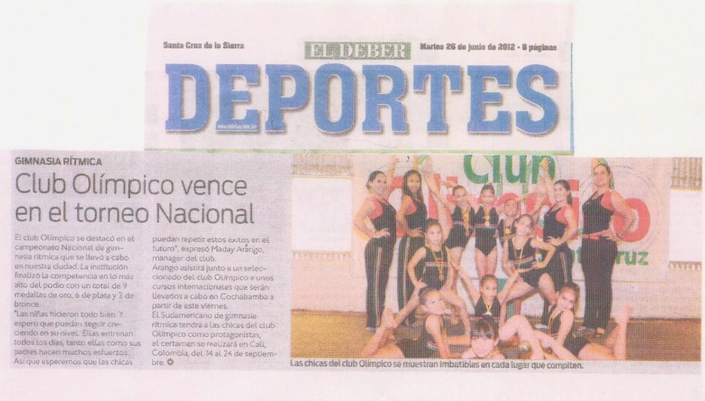 Nota de Prensa en EL DEBER