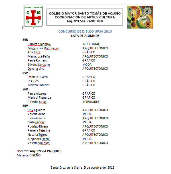 lista upsa 2013