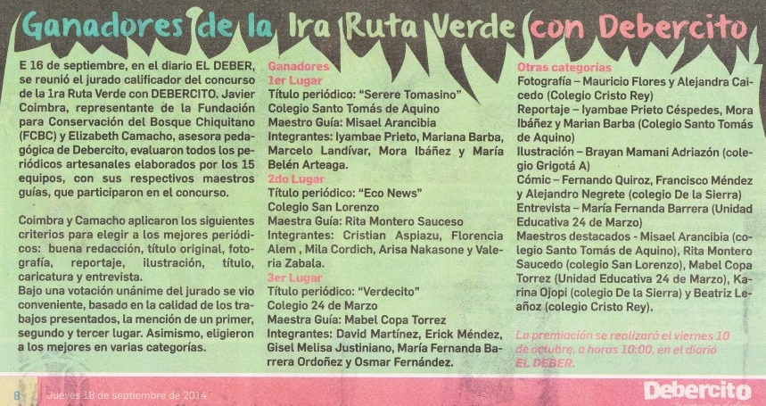 ganadores ruta verde